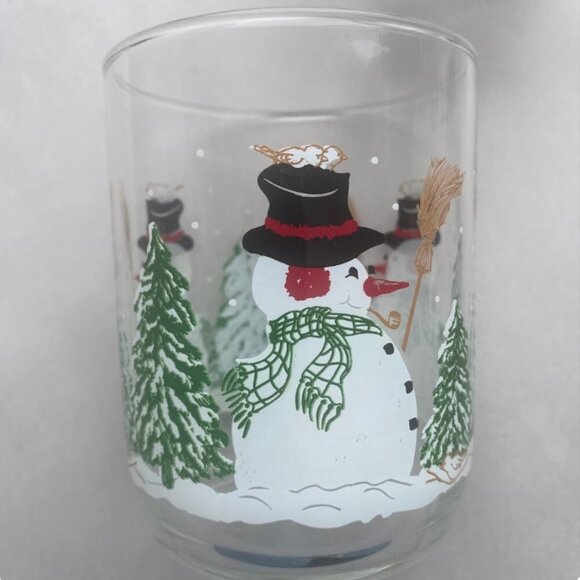 Libbey Other - Vintage Libbey Snowman Christmas Glasses Tumbler Highball Set Of 4 Holiday